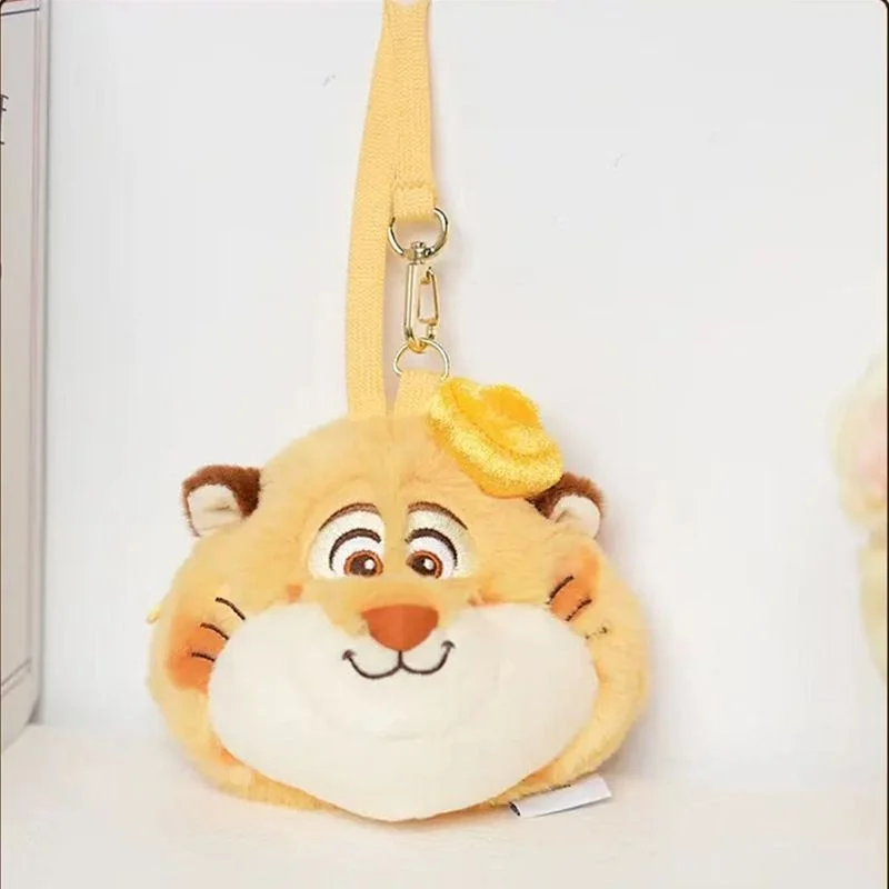 Disney Zootopia Judy Nick Clawhauser Thicken Fluffy Plush Zipper Coin Purse Keychain Key Storage Decompress Backpack Decoration