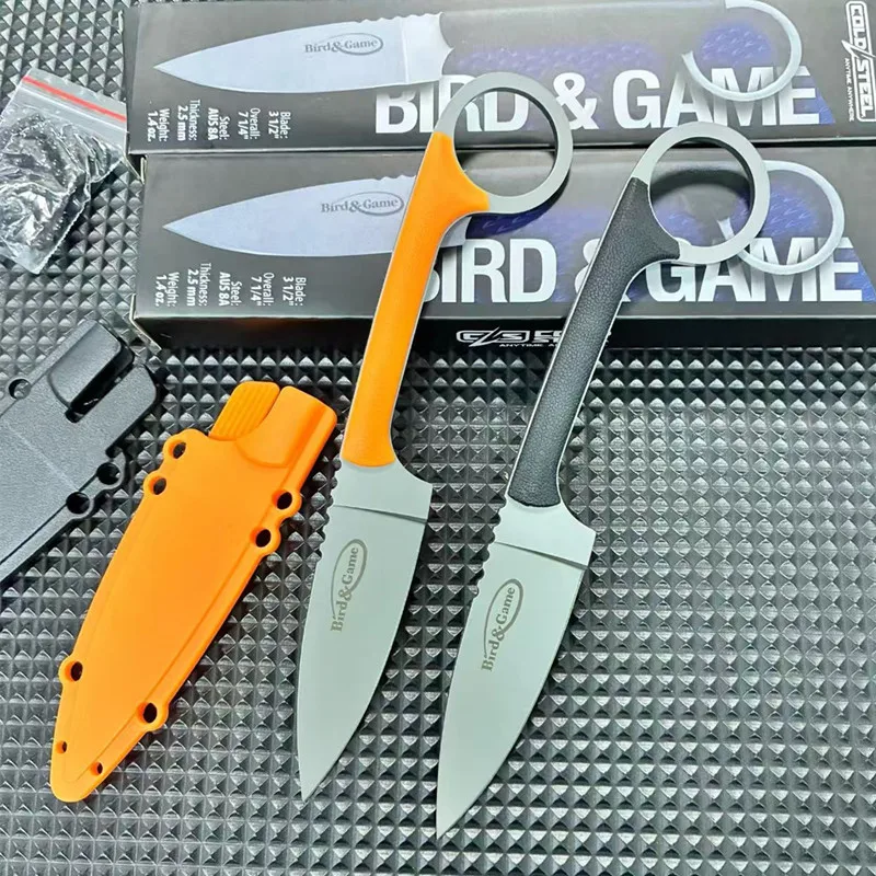 Cold steel outdoor straight knife survival field knife one-piece with K sheath portable small knife sharp fruit knife