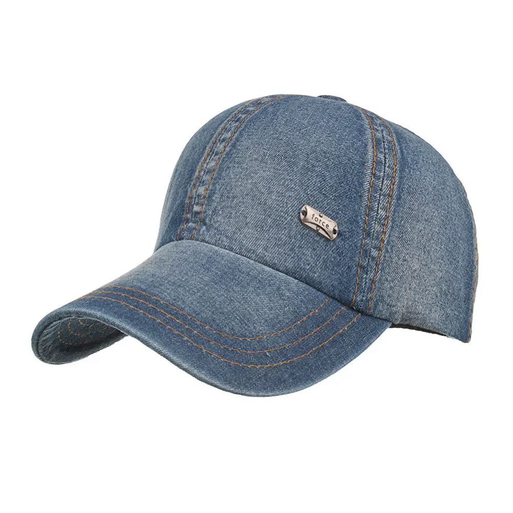 Vintage Washed Cotton Denim Baseball Cap Men Women Adjustable Trucker Style Sport Summer Sun Hats Outdoor Golf Fishing Hats