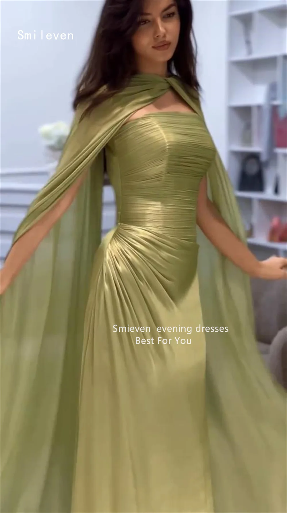 Smileven فستان حورية البحر الأخضر الفاخر للحفلات الراقصة أنيق بدون حمالات فساتين سهرة الخصر Cinching مناسبة رسمية فستان مخصص 2026 #5