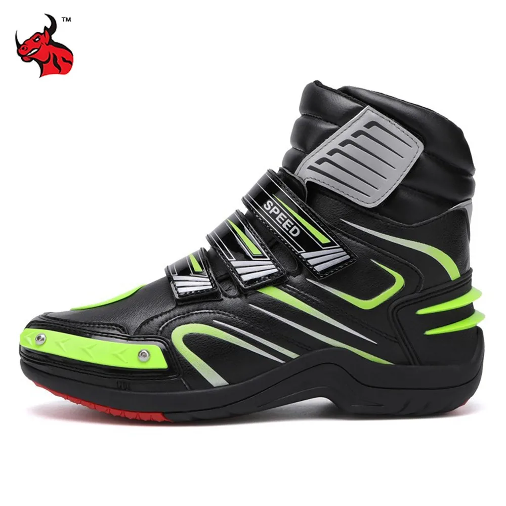 Zapatos de motocicleta antideslizantes para carreras todoterreno, resistentes al desgaste, zapatos protectores para motociclista, equipo reflectante, bota de ciclismo de carreras