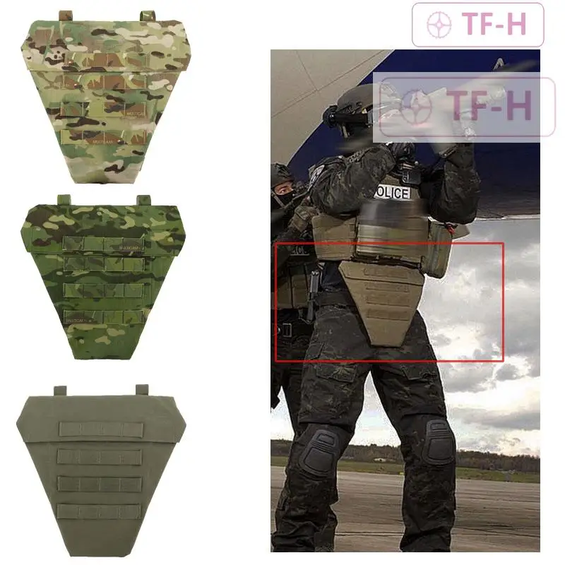 Tactical Vest Crotch Protect Baffle Bag LAP Panel Lower Abdomen Molle Guard Platform Pouch PE Insert Plate 500D