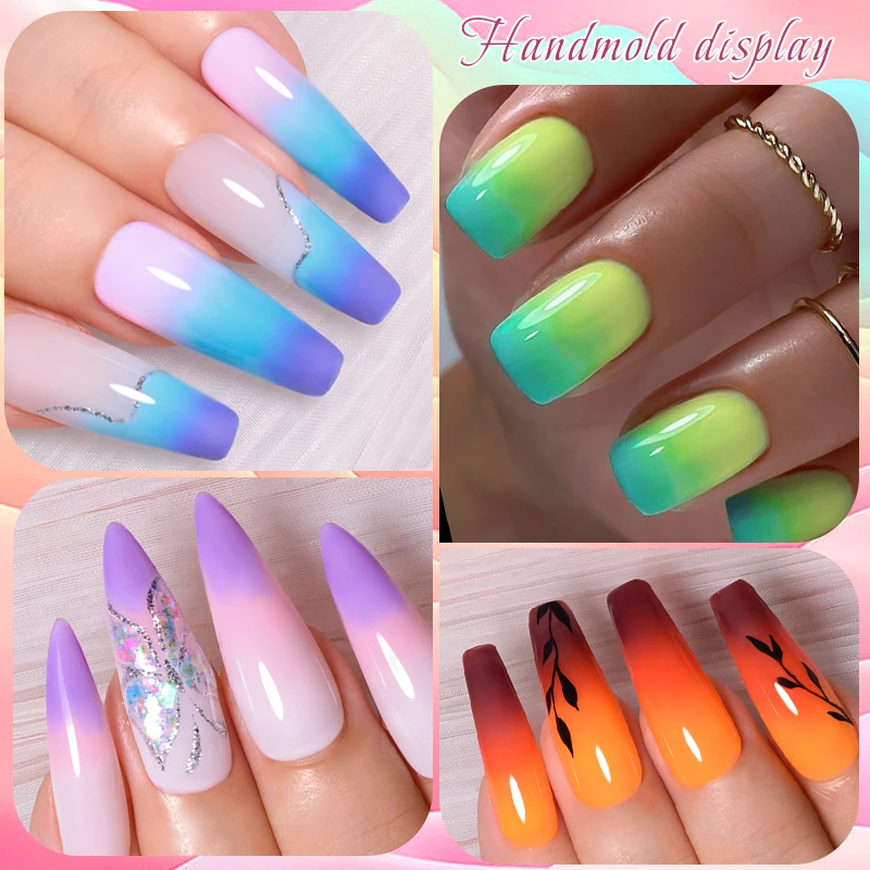 Zestaw termiczny żel lakier do paznokci 3-warstwowy zmiana koloru temperatury lakier do paznokci Półtrwały Soak Off klej UV Nail Art Gel Polish