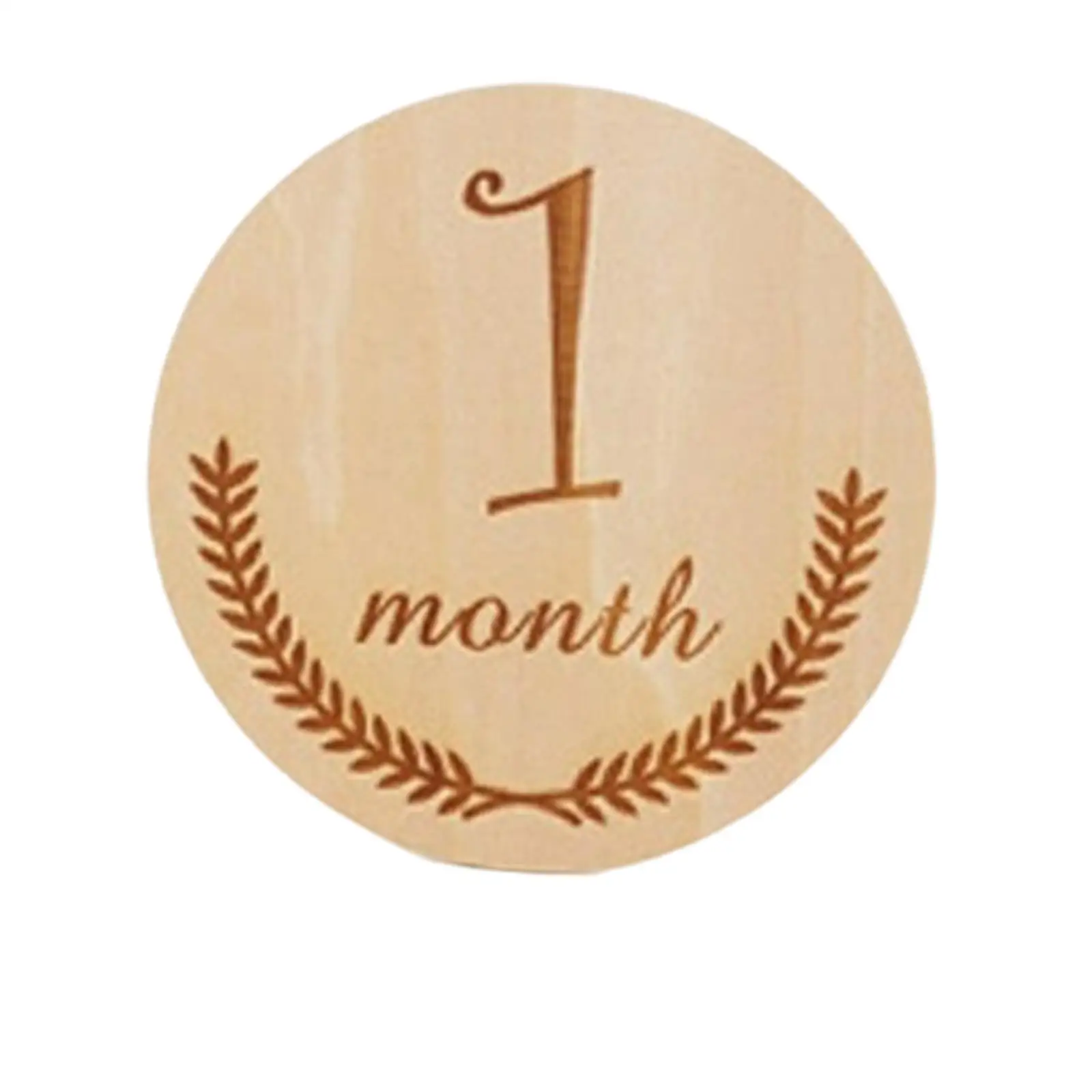 12 Pieces Baby Monthly Milestone Wood Cards for Commemorate Baby Birth Gifts