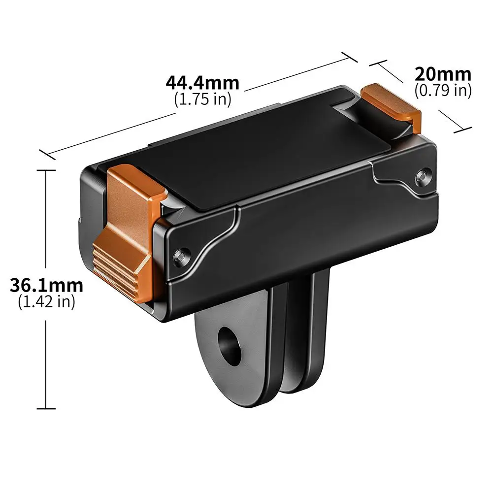 محول مغناطيسي قابل للطي لقاعدة توسيع DJI Action 5 Pro سريع الإصدار محول مخلبين لملحقات DJI Action 5 Pro/4/3
