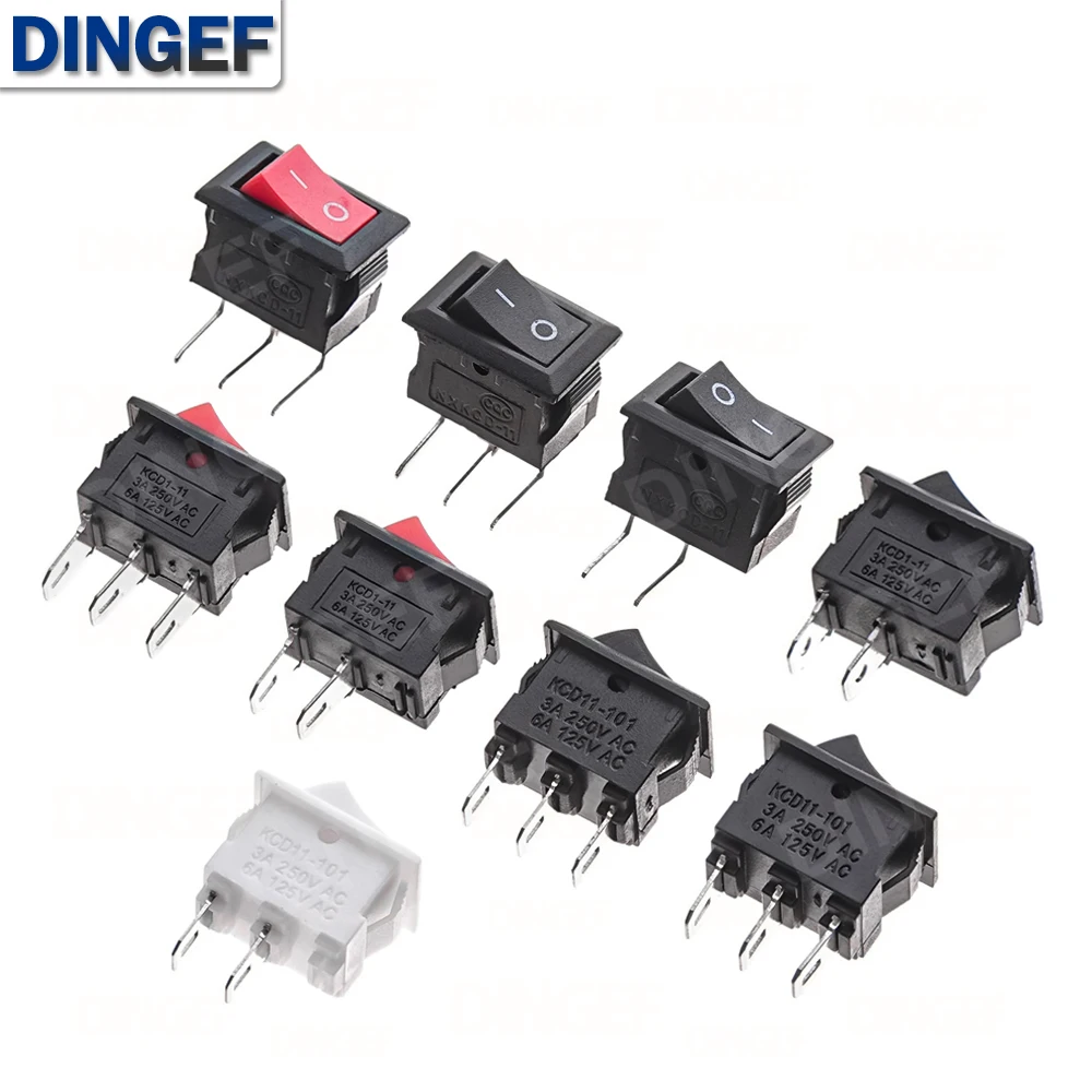 10PCS 3A 250V KCD11 10*15MM 2 Pins / 3 Pins ON-OFF 10x15 small boat rocker switch power switch New