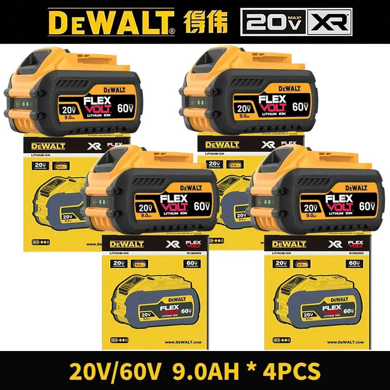 DeWALT 100% Original Battery 20V/60V 9000mAh MAX FlexVolt for DCB606 DCB205 DCB206 DCB209 DCB182 Power Tool with Air Transport image 3