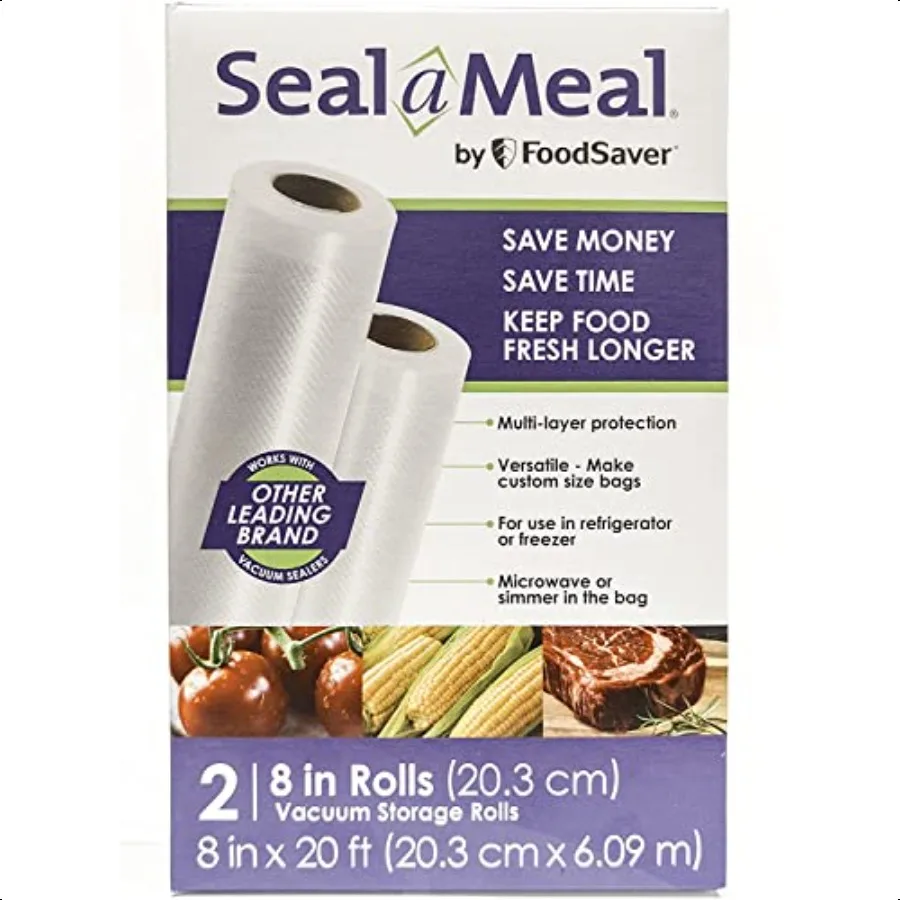 

Рулоны вакуумного уплотнения 8 x 20 футов для FoodSaver, 2 шт. в упаковке