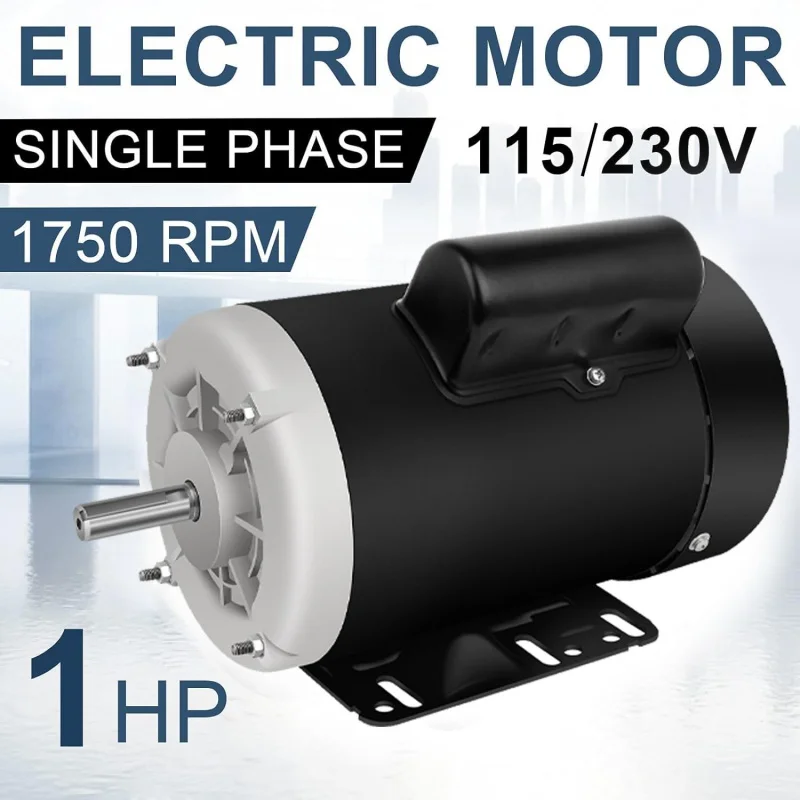 1 hp electric motor farm duty single phase motor 1750rpm 115V/230V 56 frame 13.6/6.8a CW/CCW TEFC