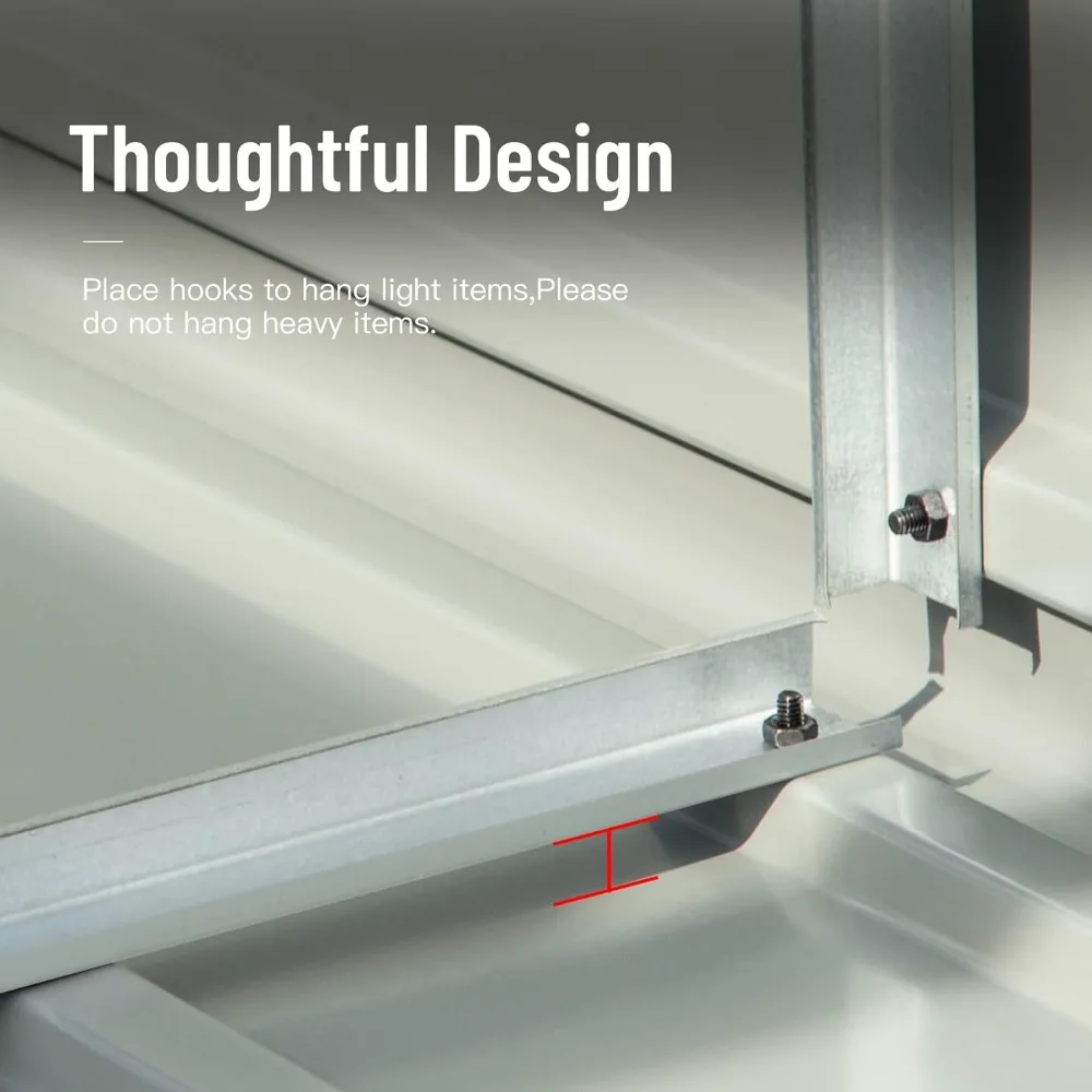 سقيفة أدوات معدنية للتخزين مع باب مزدوج قابل للقفل، سقيفة دراجة كبيرة مقاومة للماء للغاردي، سقيفة تخزين خارجية دومي 10 × 8 قدم