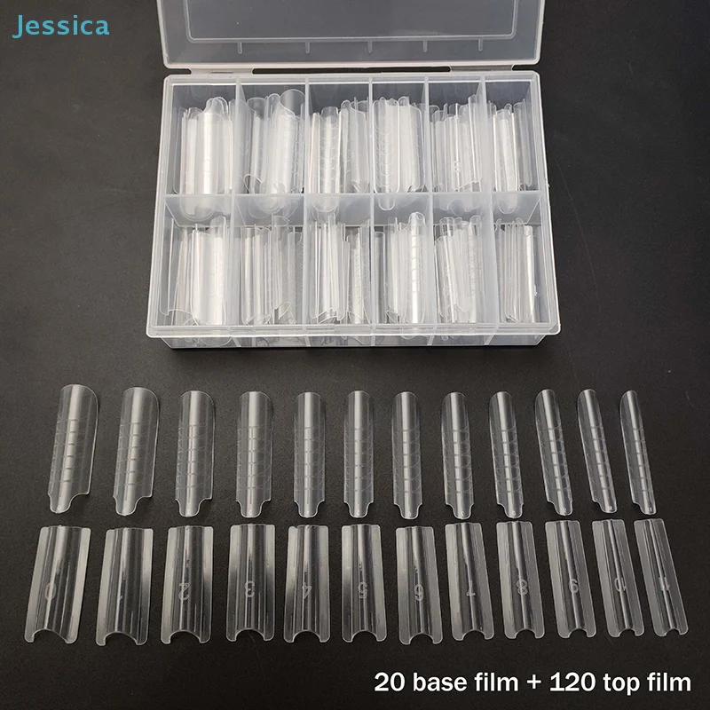 

Набор для наращивания ногтей Jessica, 140 шт. (20 базовых форм + 120 верхних форм) с коробкой для хранения, для гелевых ногтей