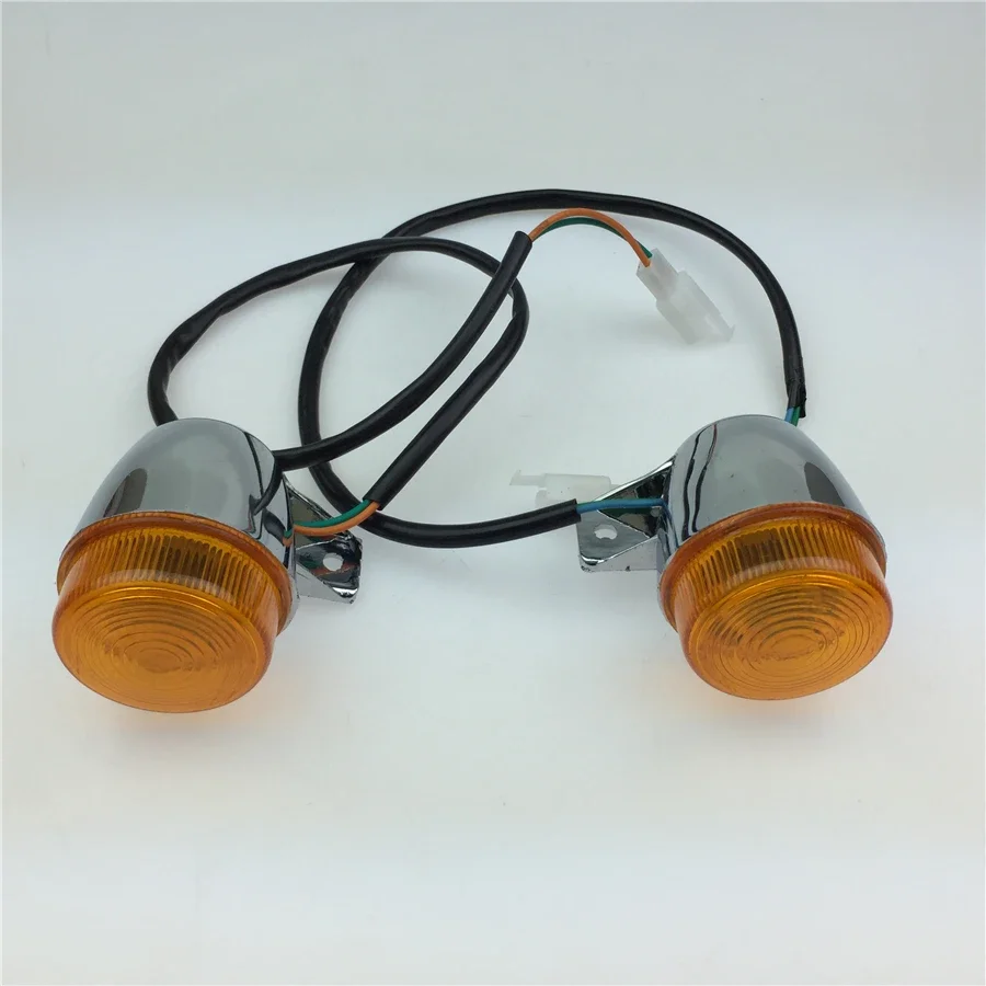 Electric Car Turn Signal Motorcycle Front Lights in Front of Left and Right Turn A Pair of Electroplating Color 12V