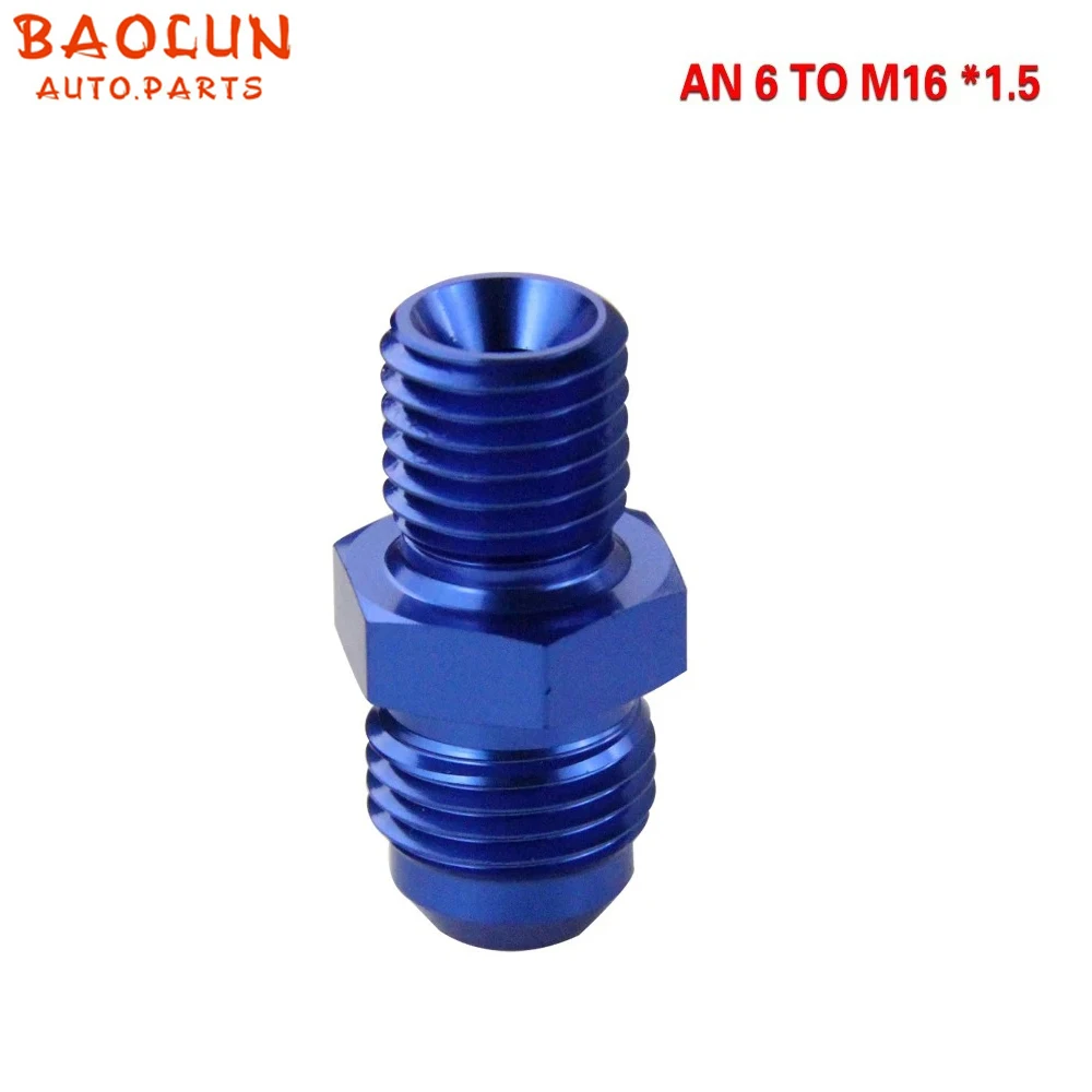 

BAOLUN Male AN 6 Flare to M16x1.5(mm) Metric Straight Fitting AN 6 To M16 *1.5 Port Adapter