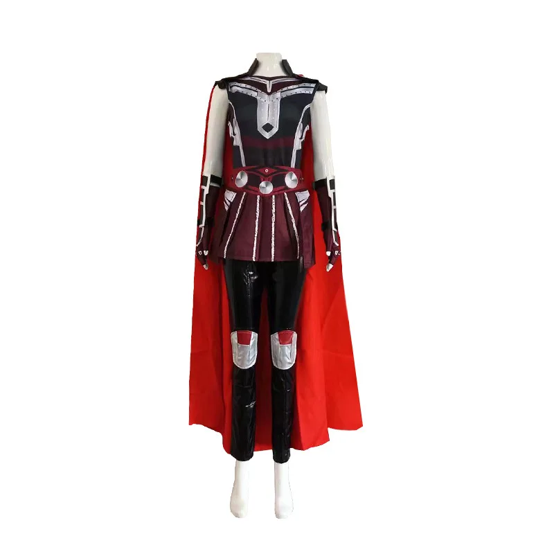 Thor：Love and Thunder Cosplay Costume Top and Pants with Cloak Halloween Masquerade Carnival Party Outfits for Women