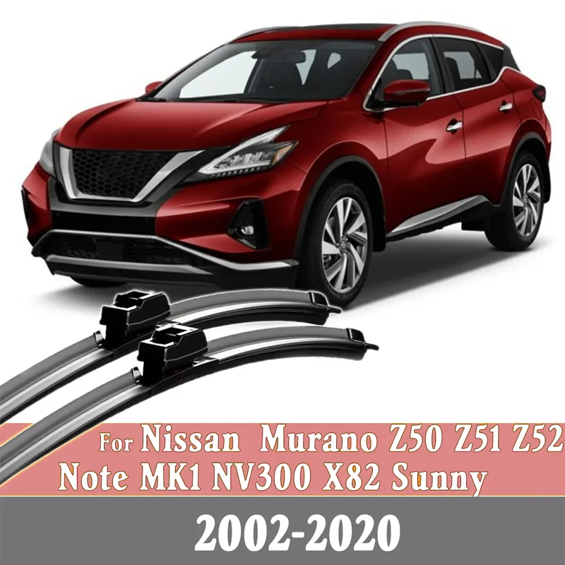 Car Front Wiper Blades For Nissan Murano Z50 Z51 Z52 Note MK1 NV300 X82 Sunny 2002-2020 Accessories Window Windscreen Windshield