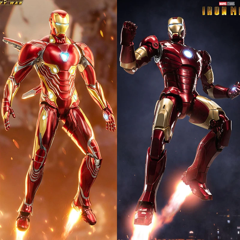 

36 см ZDTDS Железный человек Оригинальная фигурка 1/5 MK50 MK3 со светодиодной подсветкой, памятная коллекционная модель к 10-летию, Тони Старк, подарок