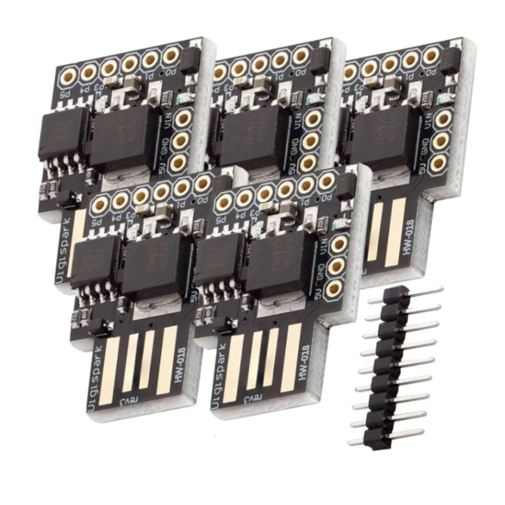 B68A 5Pcs Attiny85 Digispark I2C LED Rev.3 Kickstarter 5V IIC SPI USB Development Board 6 I/O Pins For Arduino
