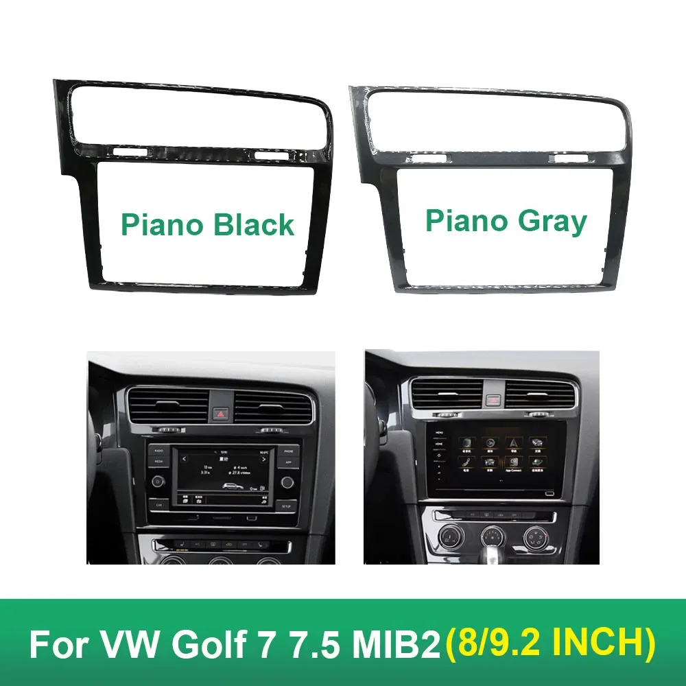 8 inch 9.2 inch car Radio Frame Decorative Piano Black/Gray/Carbon Fibre Touch Screen Bezel Trim FasciasFor VW Golf 7 7.5 MIB2