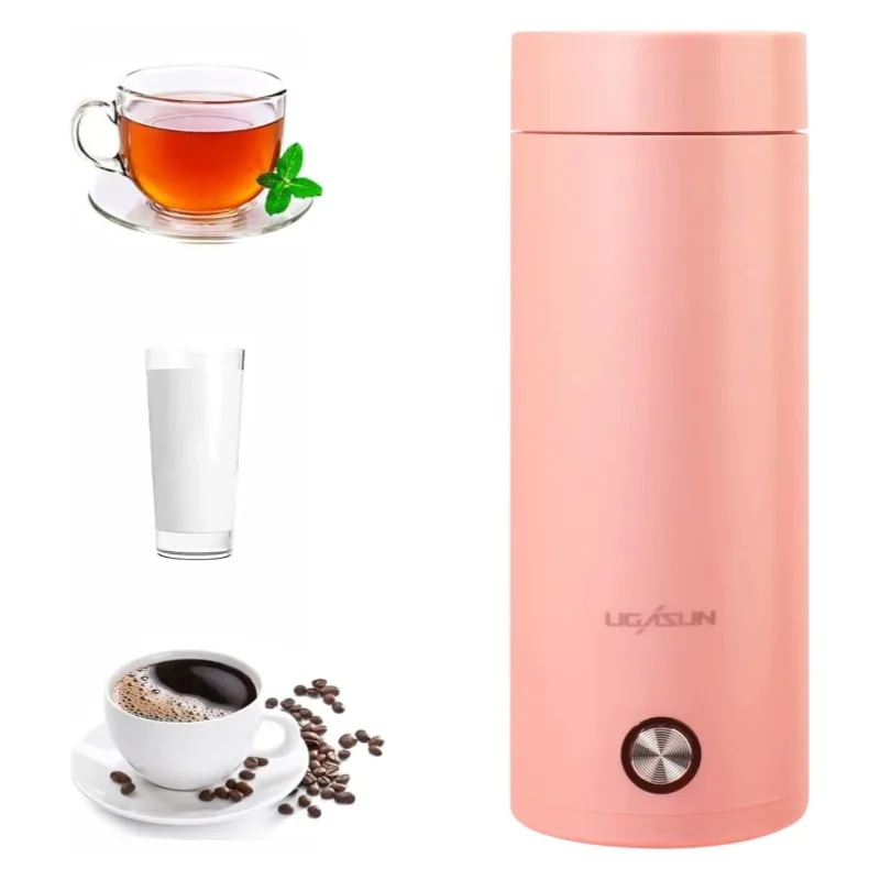 

300W Temperature Control Smart Travel Water Bottle 304 Stainless Steel 400ML Small Portable Electric Heating Coffee Tumbler