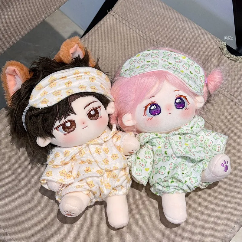 

Doll Clothes for 20cm Idol Dolls Baby Doll Lovely Pajamas With Eye Mask Stuffed Cotton Toy for Korea Star Kpop EXO