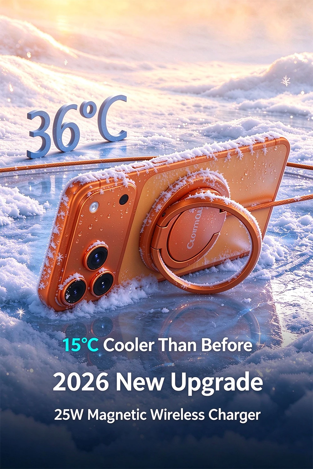 Kabellose Ladestation 25W Qi2.2 Schnellladung Kompatibel mit iPhone 18/17/16 Pro Max Huawei Xiaomi und iPad AirPods – Detail 5