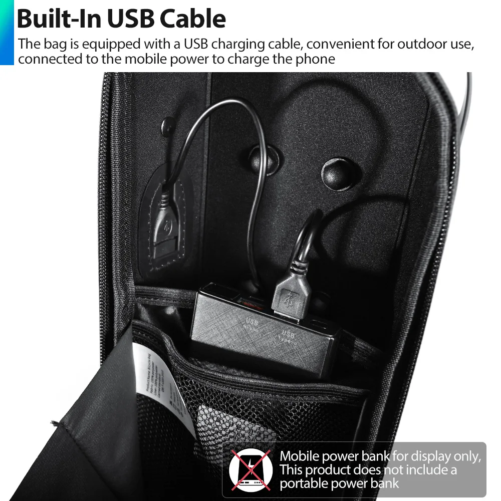 NEWBOLER 3L/5L Elektroroller-Tasche Zubehör Elektrofahrzeug-Tasche mit USB-Anschluss Wasserdichte Roller-Vordertasche Fahrradtasche – Detail 11