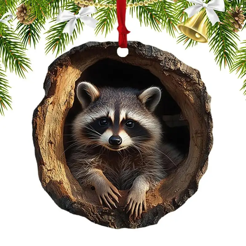 

Rustic Christmas Tree Ornaments Lover Gift Ideas Christmas Forest Ornaments Cartoon Hanging Decorations For Tree 2D For Festival