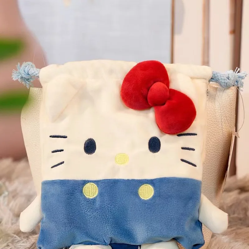 Sanrio Hello Kitty Melody Pochacco Storage Bag Cartoon Make Up Sundry Organise Drawstring Bags Portable Handbag Girls Gifts