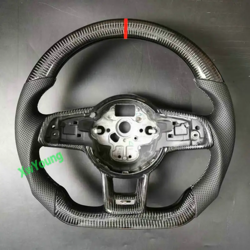 For VW Volkswagen Golf 7 Rline GTI GTS GTD GTE Polo GTI Scirocco Touran T-ROC Tiguan 100% Real Carbon Fiber Steering Wheel