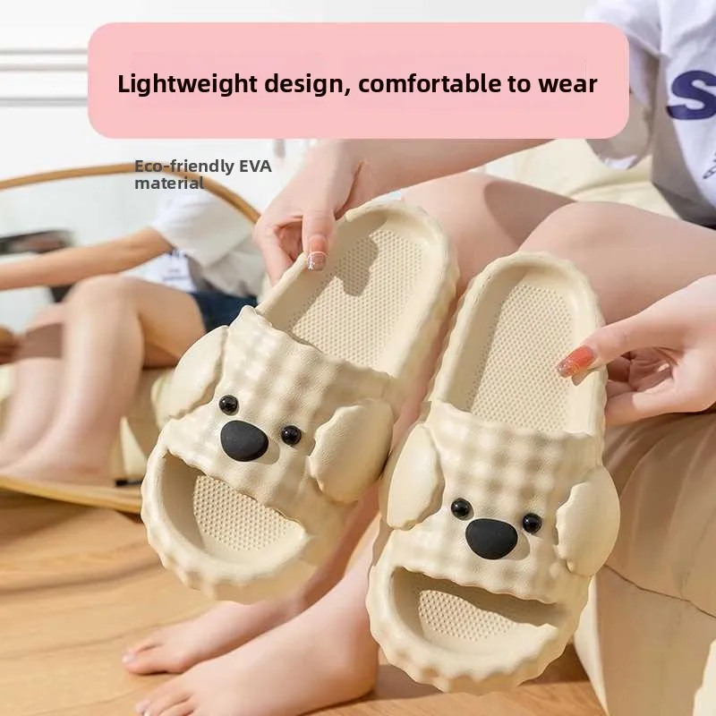 

Anti-Slip Soft-Soled Slippers Women's Home Wear Summer Outdoor Faion Mules Flat Heel Korean Sle Rubber Upper Cloth Inner