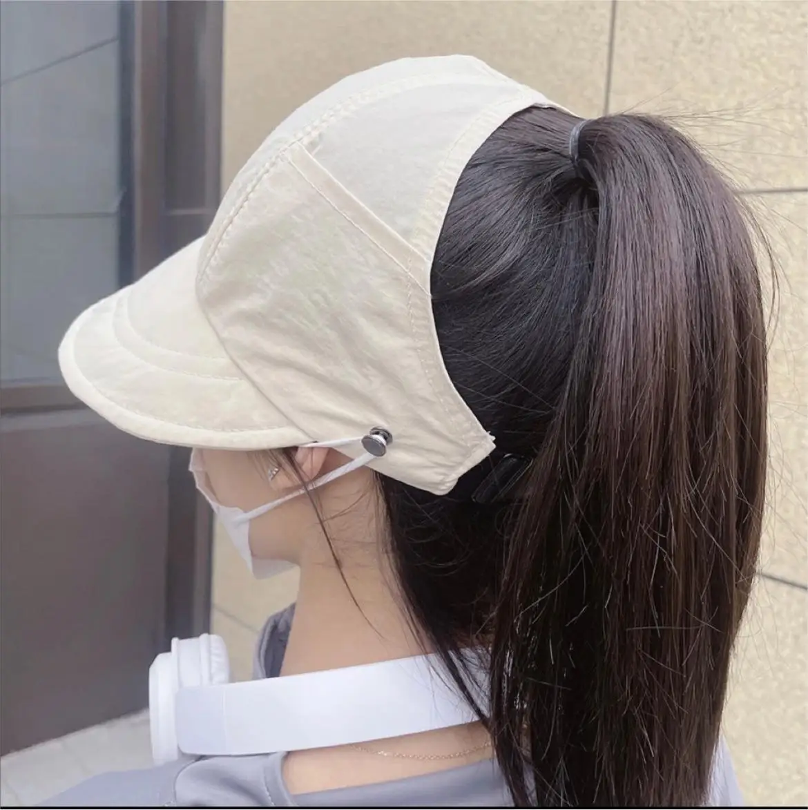 

Summer Hollow Out Hole High Ponytail Baseball Cap Nylon Sun Protection Shade Quick-Drying Sun Helmet Foldable for Easy Storage