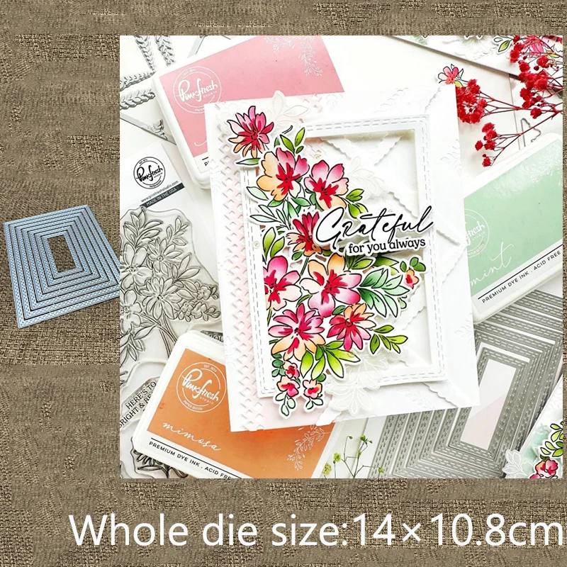 XLDesign Craft Metall-Schablonenform, Stanzform, Rahmen, Dekoration, Sammelalbum, gestanzt, Album, Papier, Karte, Basteln, Prägen