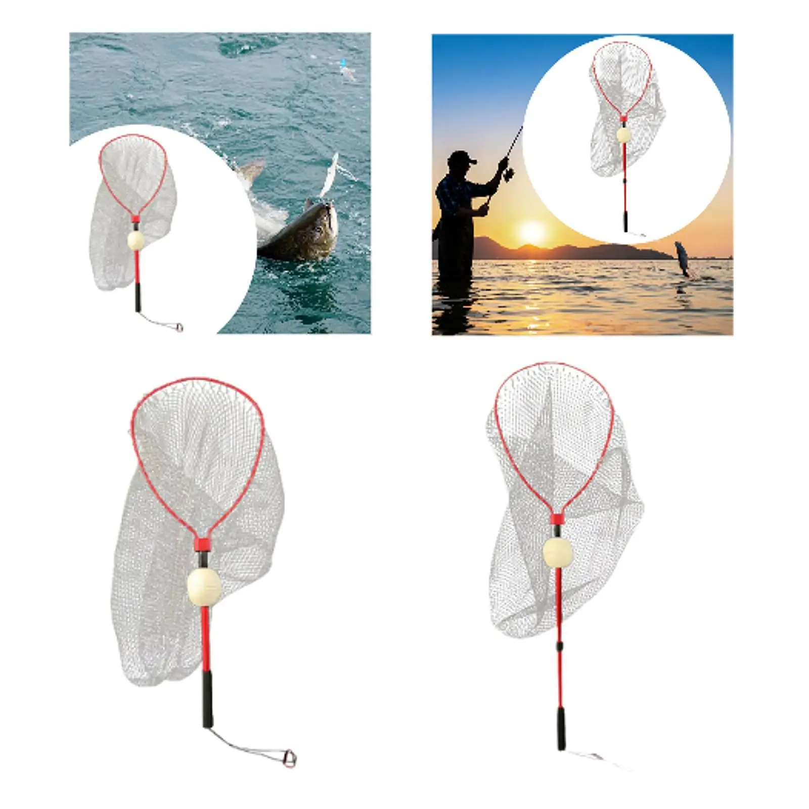 

Fishing Landing Net Fishing Net Multifunctional Sturdy Rod Foldable Handle Mesh