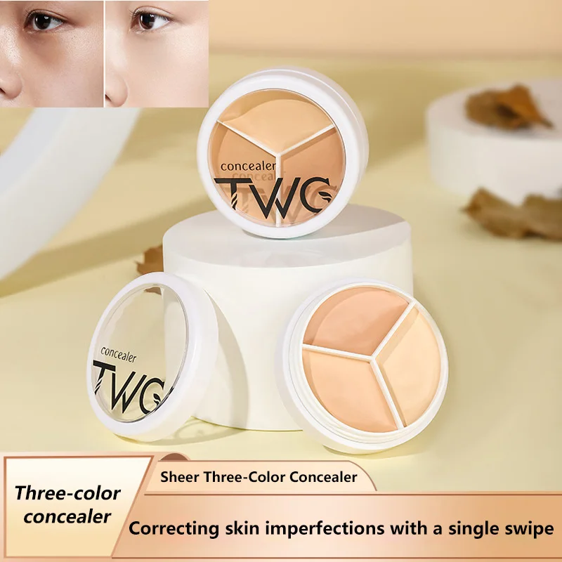 Tavolozza di correttori a 3 colori Tavolozza di trucco con contorno fosforoso opaco Fondotinta in crema Correttore di riparazione viso per macchie