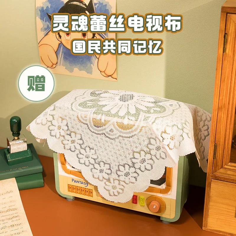 Blocs de pantie authentiques, ensemble TV Vintage, blocs de construction éducatifs pour enfants, jouet, affichage créatif