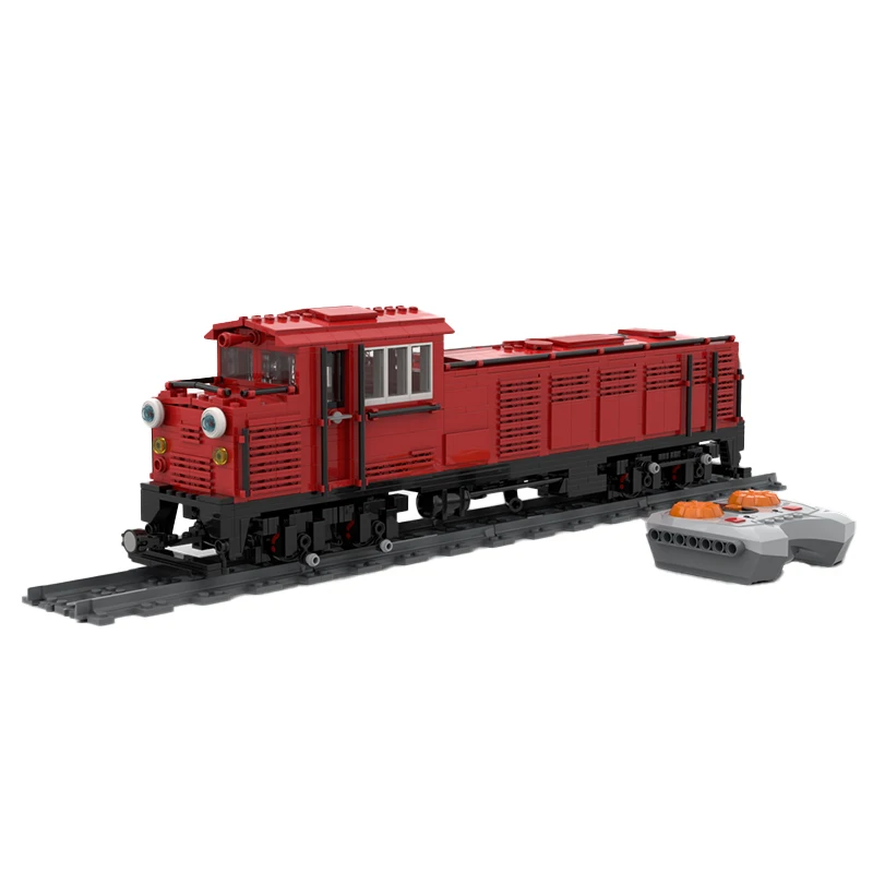 MOC Red Rail High Speed Tram DIY Passenger 43 Locomotive Building Blocks Assembly Model Bricks Display Creative Children Toy Git