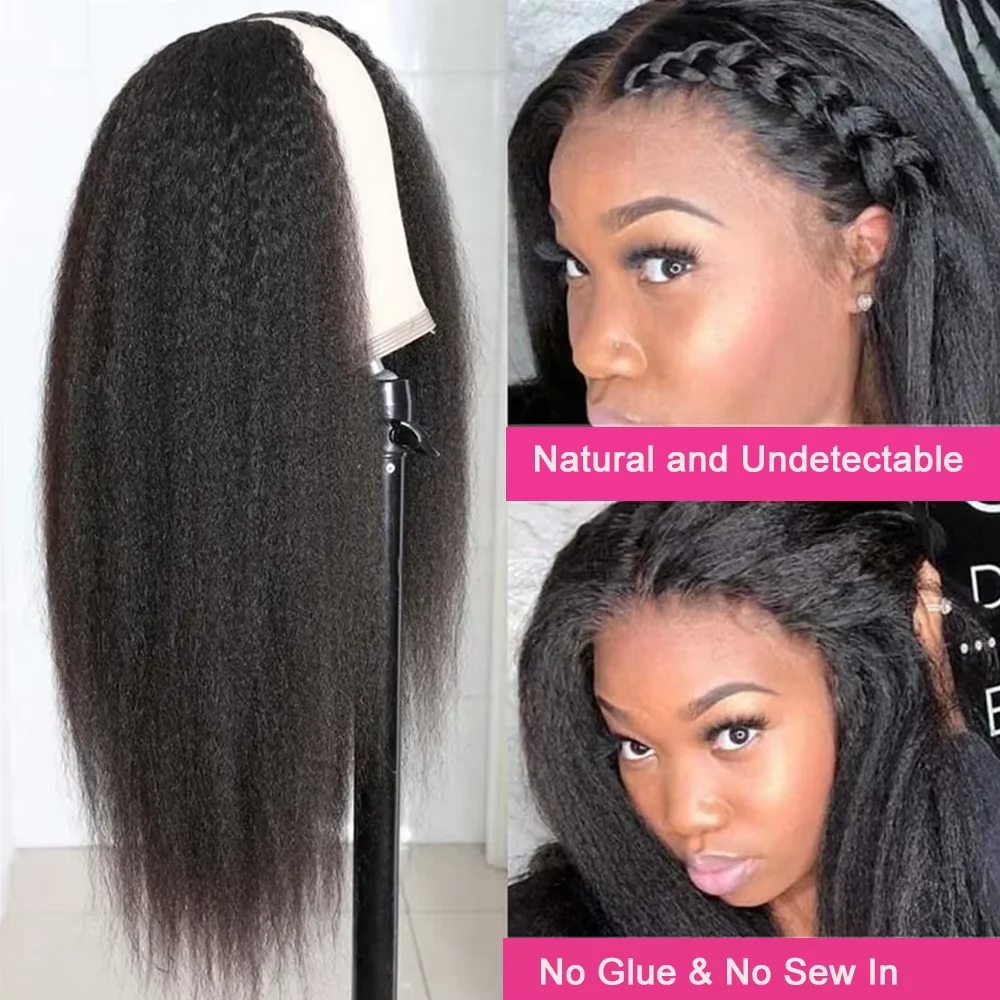 غريب مستقيم الخامس جزء الباروكات شعر الإنسان لا ترك لا الغراء خصلات الشعر المستعار البرازيلي للنساء 220% الكثافة غريب مستقيم الخامس جزء شعر مستعار