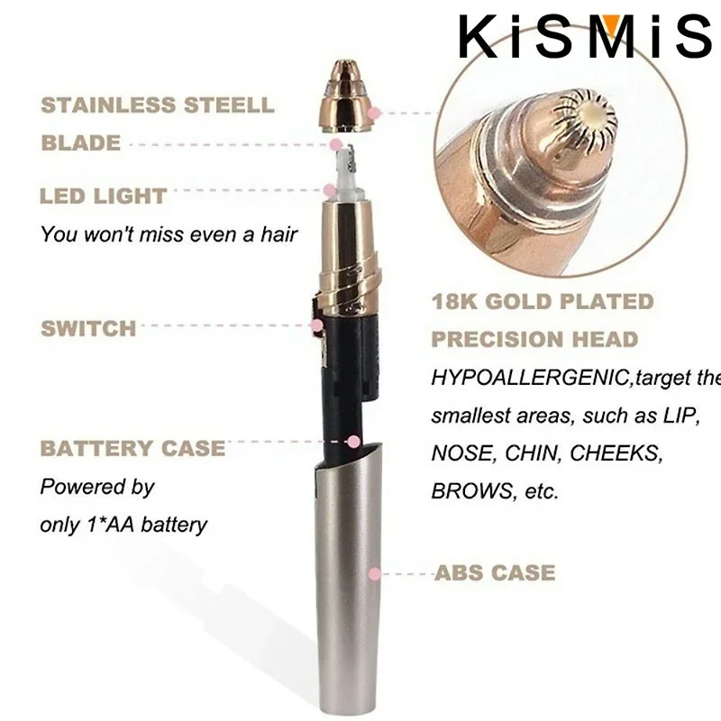 USB wiederaufladbarer Mini schmerzloser elektrischer Augenbrauentrimmer Gesichtshaarentfernung Rasierer Epilierer Kit für Frauen