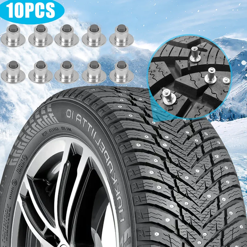 Tire Anti-Slip Studs for Motorcycle Bike Car Trucks Bicycle Shoe Soles Snow Alloy Nails Universal Winter Snow Spikes Tyre Cleats