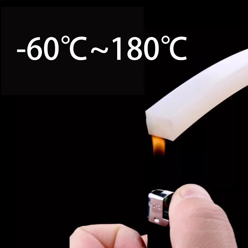 Solid Silicone Rubber Sealing Strip High Temperature Resistant White Square Strip Weatherstrip 5/6/8/10/12/15/16/18/20/25/30mm