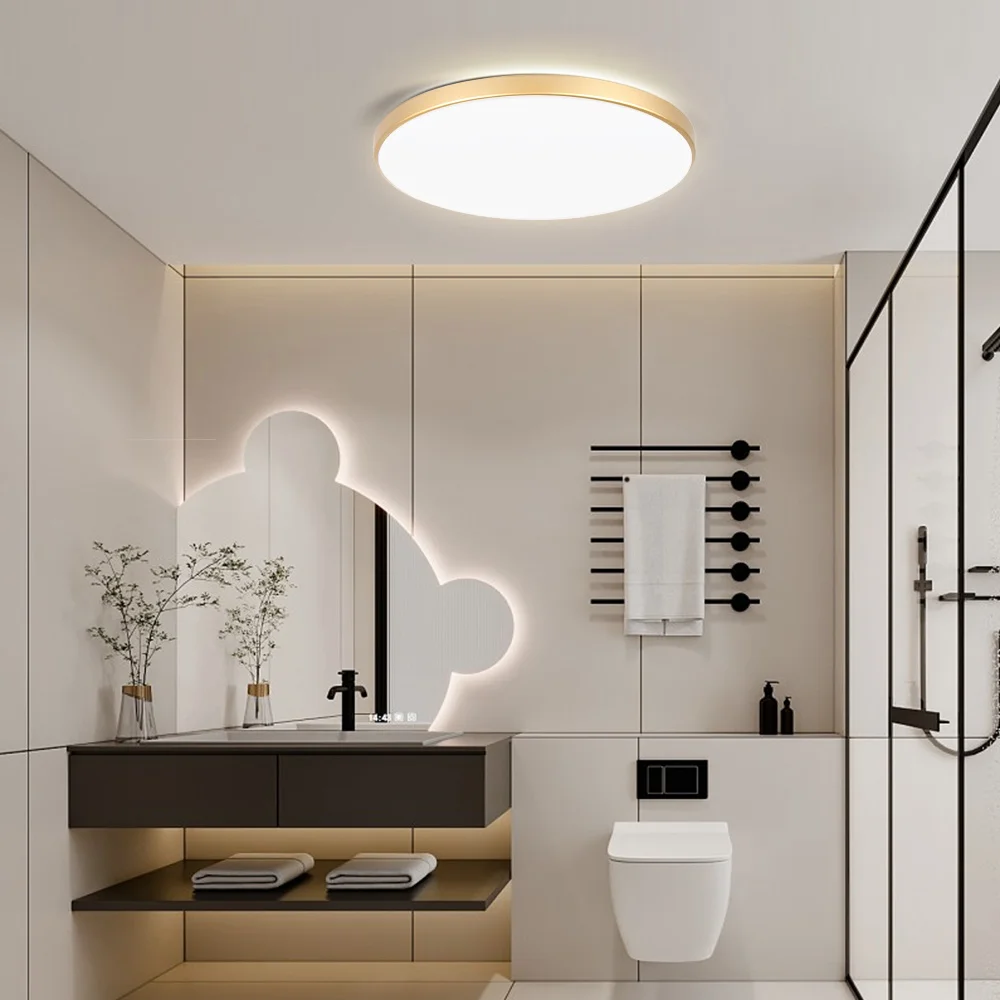 Golden Ceiling Lights with Remote Control Smart Dimmable Home Decor Living Room Modern Ceiling Lamp for Bathroom Kitchen Bedroom