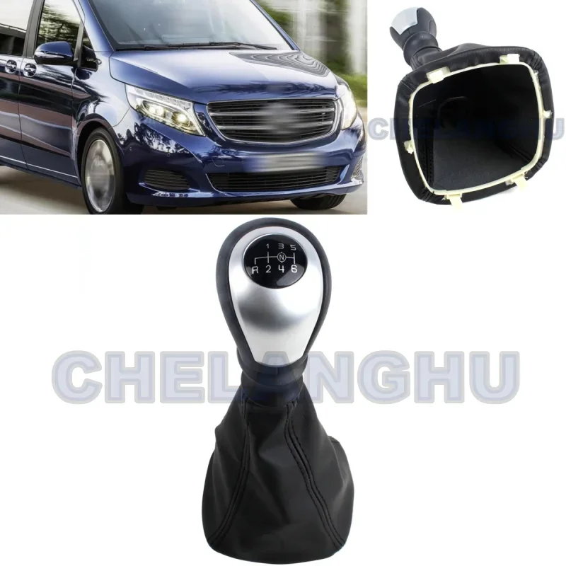 For Benz W447 V200 V220 2014 2015 2016 2017 2018 2019 Car-styling 6 speed gear shift knob with pu  boot Car accessories