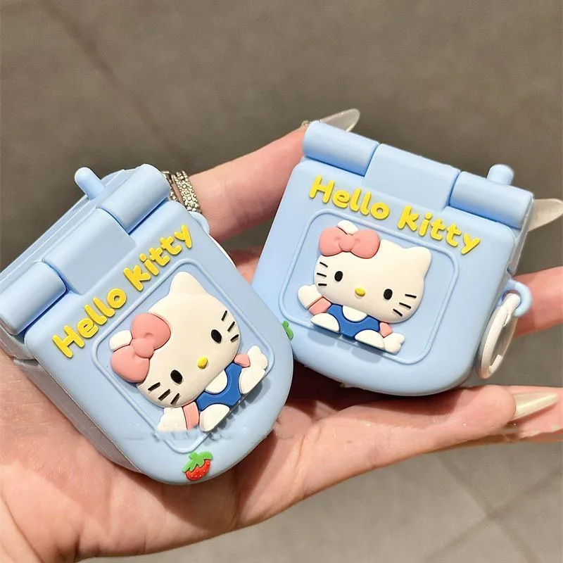 Miniso Mirror Hello Kittys Airpods Case Cartoon Airpods 1 2 3 4 Cute Anime Protectuve Covers Kawaii Toys for Girl Birthday Gifts