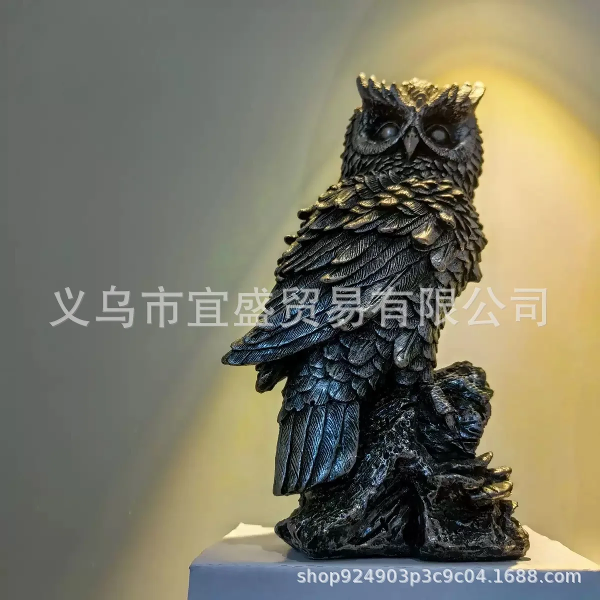Owl Entryway Decoration - Resin Owl Statue, Lone Eagle Art, Creative Home ornament