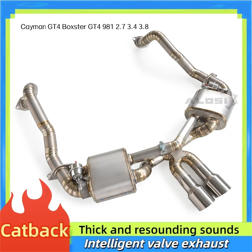 

Глушитель выхлопа для Porsche Cayman GT4/Boxster GT4 981 2,7 3,4 3,8 2012-2017 Клапан из титанового сплава Catback Выхлопная труба Автозапчасти
