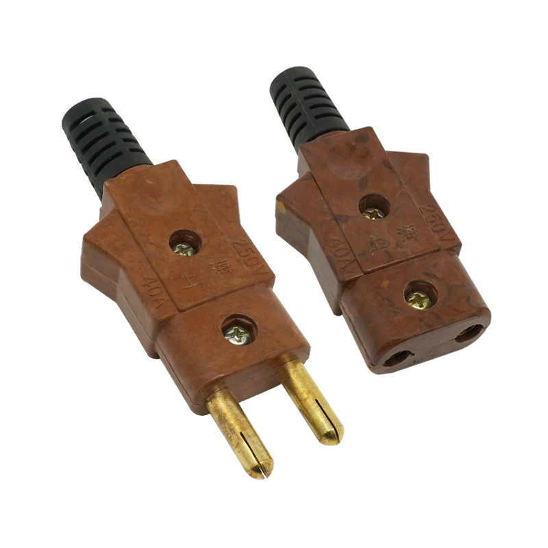 HOT 10A 40A Para Bakelitowe złącze wtykowe żeńskie-męskie Pro Lighting 2 okrągłe PIN Rewireable Socket Plug Set For Stage Lights Plug