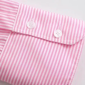 Gömlek, gevşek çizgili cepler ile kadınlar için, uzun kollu gömlek düğme üstleri, şık, kadın moda Kadın çizgili levrek gömleklerinin en iyi 10 satışı-no. 4