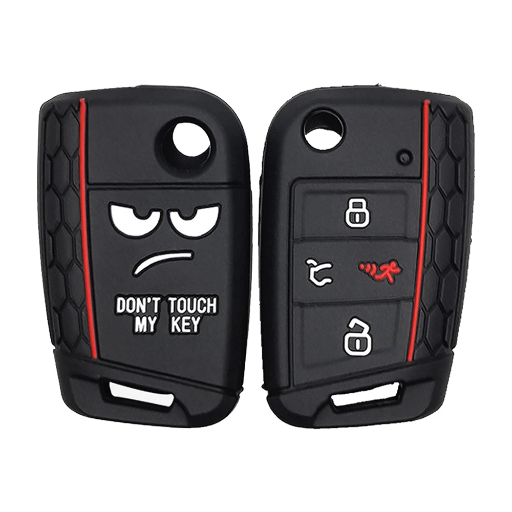 Silicone Key Case Cover For VW Polo Golf 7 Tiguan for Skoda Octavia Kodiaq Karoq for SEAT Ateca Leon Ibiza 2016 2017 2018 2019