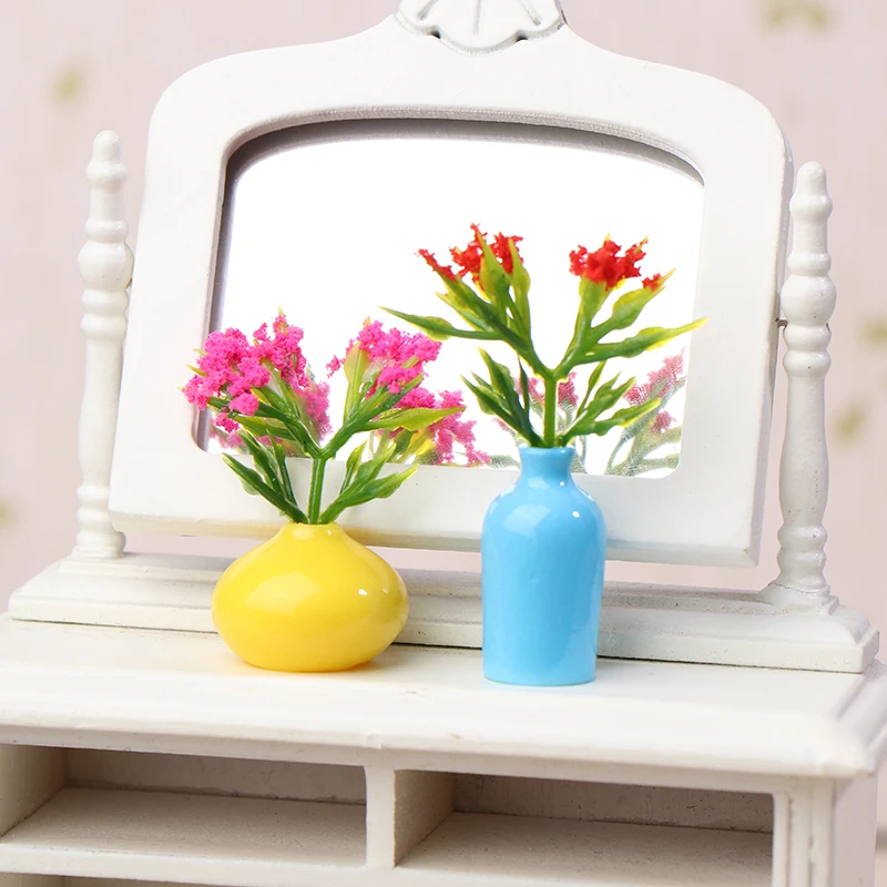 

1/12 Dollhouse Miniature Flowers Vase Plant Potted Model Dollhouse Home Decor Toy Micro Landscape Scenery Photo Props