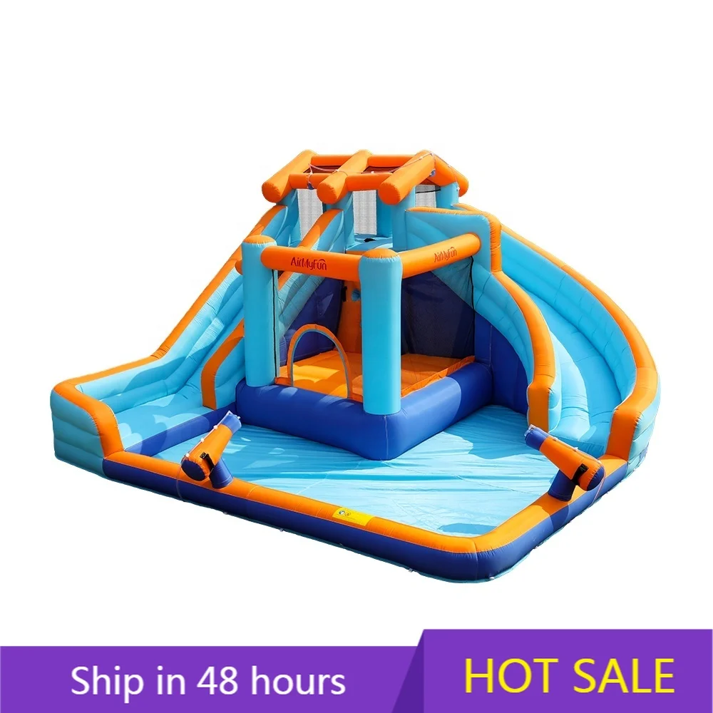 

YTYIN Airmyfun New Double Slide Inflatable Water Park for Kids Indoor/Outdoor Home Used Playhouse Garden School Public Space